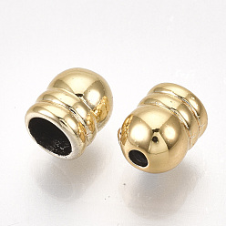 Golden UV Plating ABS Plastic Cord Ends, End Caps, Golden, 6.5x5.5mm, Hole: 1.6mm, Inner Diameter: 4mm