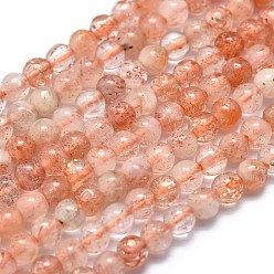 Sunstone Natural Sunstone Beads Strands, Round, 3mm, Hole: 0.5mm, about 130pcs/Strand, 15.35 inch(39cm)
