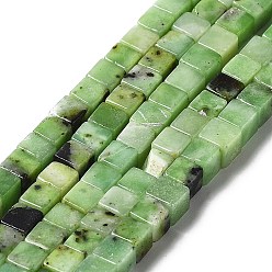 Cube Natural Serpentine Beads Strands, Cube, Cube, 3~4x3~4x3~4mm, Hole: 1mm, about 93pcs/strand, 15.87 inch(40.3cm)