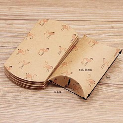 Crane Paper Pillow Candy Boxes, Gift Boxes, for Wedding Favors Baby Shower Birthday Party Supplies, Crane Pattern, 8x5.5x2cm