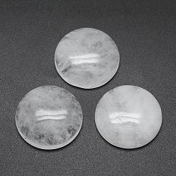 Cristal de Quartz Cabochons en cristal de quartz naturel, cabochons en cristal de roche, demi-tour, 24.5~25x4~7mm