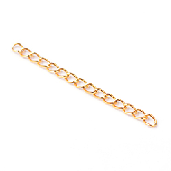 Золотой Ионное покрытие (ip) 304 удлинители цепи из нержавеющей стали, золотые, 47~53x3 мм
