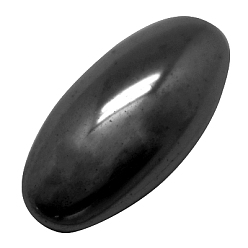 Black Non-Magnetic Synthetic Hematite Cabochons, Oval, Black, 8x22x4.2mm