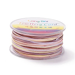Разноцветный Сегментная окрашенная полиэфирная нить, плетеный шнур, красочный, 0.8 мм, около 54.68 ярдов (50 м) / рулон