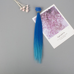 Azul Royal Peluca de muñeca de peinado largo y recto de fibra de alta temperatura, para diy girl bjd makings accesorios, azul real, 25~30 cm