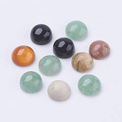 Mixed Stone Natural Gemstone Cabochons, Half Round/Dome, Mixed Stone, 6x3mm