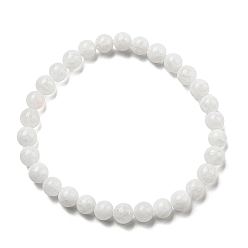 Jade Blanc Blanc bracelets naturels stretch jade perles, 56mm