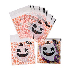 Red Rectangle Plastic Cellophane Bags, for Halloween, Red, 13x10cm, Unilateral Thickness: 0.035mm, Inner Measure: 10x10cm, about 96~100pcs/bag