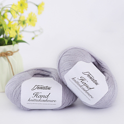 Light Grey Wool Yarn for Sweater Hat, 4-Strands Wool Threads for Knitting Crochet Supplies, Light Grey, about 656.17 Yards(600m)/Roll