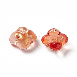 Brique Rouge Perles de verre electroplate, fleur, firebrick, 11.5x11.5x5.5mm, Trou: 1.2mm
