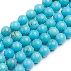 Howlite Brins de perles de magnésite naturelle, teints et chauffée, ronde, 6.3~6.5mm, Trou: 0.8mm, Environ 63 pcs/chapelet, 15.75 pouce (40 cm)