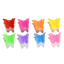 Mixed Color Kids Hair Accessories, Plastic Claw Hair Clips, Butterfly, Mixed Color, 18x18mm, about 100pcs/bag