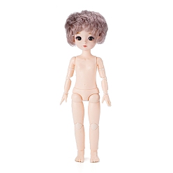 Розово-Коричневый Фигурка девушки из пластика, с головой и короткой кудрявой прической, для маркировки аксессуаров для кукол bjd, розово-коричневый, 260 мм