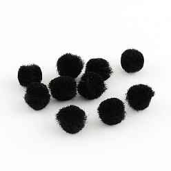 Negro Bricolaje muñeca artesanal pom pom bolas de hilo pom pom, negro, 25 mm, sobre 500 unidades / bolsa
