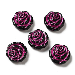 Black Opaque Acrylic Beads, Flower, Black, 13x13.5x4.5mm, Hole: 1.6mm, about: 950pcs/500g