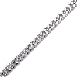 Stainless Steel Color 304 Stainless Steel Twisted Chains Curb Chains, Unwelded, for Jewelry Making, Stainless Steel Color, 4x2.5x1mm, about 32.8 Feet(10m)/card