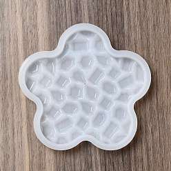 Flower Silicone Diamond Texture Cup Mat Molds, Resin Casting Molds, for UV Resin & Epoxy Resin Craft Making, Flower Pattern, 113x113x9mm, Inner Diameter: 101x101x7mm