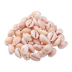Coquillage De Mer Perles de coquillage cauri naturelles, ovale, couleur de coquillage, 10~18x9~12x3~8mm, Trou: 1~2mm, environ 120~150 pcs / boîte