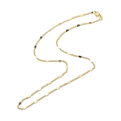 Настоящее золото 18K Латунные бордюрные цепочки с сердечным ожерельем для женщин, без кадмия и без свинца, реальный 18 k позолоченный, 17.20 дюйм (43.7 см)