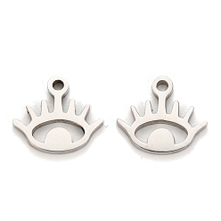 Stainless Steel Color 304 Stainless Steel Charms, Laser Cut, Eye, Stainless Steel Color, 8.5x9.5x1mm, Hole: 1.2mm