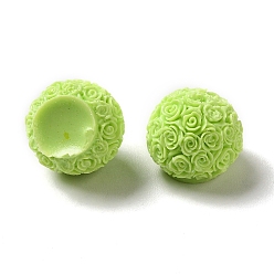 Green Yellow Opaque Resin Cabochons, Half Round, Green Yellow, 12x10.5mm
