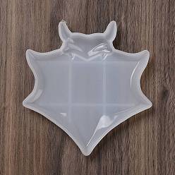 Bat Тема Хэллоуина, коврик для чашки своими руками, силиконовые формы, формы для литья смолы, для уф-смолы, изготовление изделий из эпоксидной смолы, летучая мышь, 111x102x10 мм