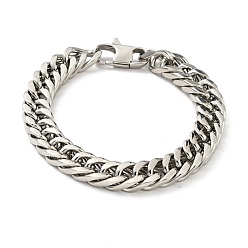 Stainless Steel Color 201 Stainless Steel Cuban Link Chains Bracelet for Men Women, Stainless Steel Color, 8-1/2 inch(21.5cm)
