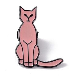 Letter L Pin de esmalte de letra inicial de gato, Broche de dibujos animados de aleación negra de electroforesis para ropa de mochila, letter.l, 30x23x2 mm, pin: 1.2 mm