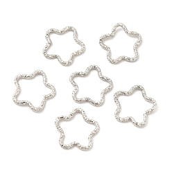 Estrella 50 piezas de anillos de unión de hierro, anillos abiertos texturizados, Platino, estrella, 16x16.5x1.5 mm, diámetro interior: 12x14 mm