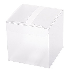 Blanc Boîte en plastique de PVC, givré, carrée, blanc, blanc, 7x7x7 cm