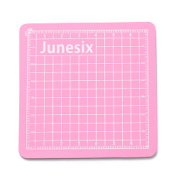 Pearl Pink PVC Cutting Mat Pad, with Scale, for Desktop Fine Manual Work Leather Craft Sewing DIY Punch Board, Pearl Pink, 8x8x0.3cm