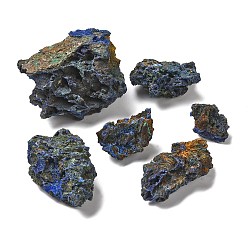 Natural Gemstone Rough Nuggets Natural Azurite Cluster, Mineral Specimen Home Decoration, 26~56x18~48x17~38mm, 25pcs/1000g