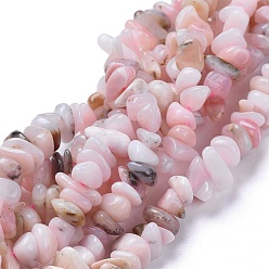 Pink Opal Natural Pink Opal Beads Strands, Chips, 7~18x5.5~8x2.5~5.5mm, Hole: 0.7mm, 15.75 inch(40cm)