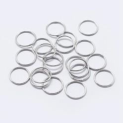 Rhodium Plated Rhodium Plated 925 Sterling Silver Round Rings, Soldered Jump Rings, Closed Jump Rings, Platinum, 18 Gauge, 9x1mm, Inner Diameter: 7mm, about 48pcs/10g