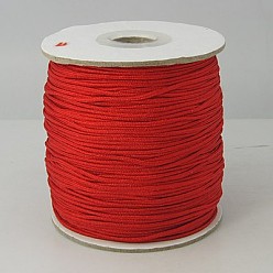 Rouge Fil de nylon, ronde, corde à nouer chinoise, chaîne de perles, pour la fabrication de bracelets, rouge, 1.5 mm, environ 140 mètres / rouleau