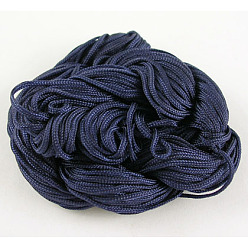 Dark Blue Nylon Thread, Nylon Jewelry Cord for Custom Woven Bracelets Making, Dark Blue, 1.5mm, 14m/batch