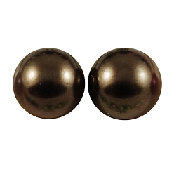 Brun De Noix De Coco 10000 cabochons en plastique imitation perle avec abs, demi-tour, brun coco, 4x2mm