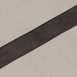 Noir Ruban d'organza de nylon, noir, 3/8 pouces (9~10 mm), 200yards / roll (182.88m / roll)