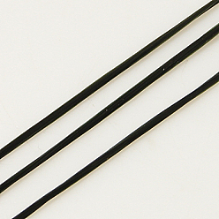 Black Flat Elastic Crystal String, Elastic Beading Thread, for Stretch Bracelet Making, Black, 0.8mm
