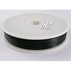 Noir Fil de queue de tigre, fil d'acier inoxydable recouvert de nylon, noir, 0.45mm, environ 164.04 pieds (50 m)/rouleau