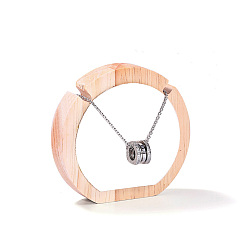 Blanc Bois rond recouvert de cuir pu présentoirs à un collier, support d'affichage de bijoux pour le stockage de collier, blanc, 9x2x8.5 cm