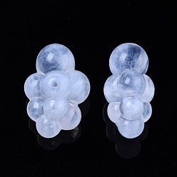 Clair Perles acryliques, style de pierres fines imitation, clair, 33x23x17mm, Trou: 2mm, environ80 pcs / 500 g
