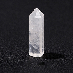 Cristal de Quartz Décoration naturelle d'affichage de cristal de quartz, baguettes de pierre de guérison, pour les décos de thérapie de méditation reiki chakra, hexagone prisme, 8x8x32mm