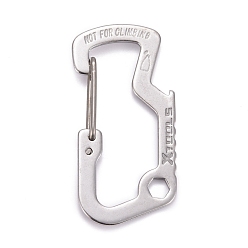 Stainless Steel Color 202 Stainless Steel Key Clasps, Stainless Steel Color, 67x32x9mm, Hole: 6x6.5mm