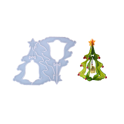 Белый Силиконовые формы для рождественской елки своими руками, для уф-смолы, изготовление изделий из эпоксидной смолы, белые, 155x160x5 мм, внутренний диаметр: 150x119 мм
