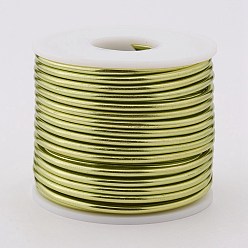 Yellow Green Round Aluminum Wire, Yellow Green, 9 Gauge, 3mm, about 55.77 Feet(17m)/roll