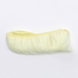 Jaune Verge D'or Cheveux de perruque de poupée de coiffure frange courte fibre haute température, pour bricolage fille bjd making accessoires, jaune verge d'or clair, 1.97 pouce (5 cm)