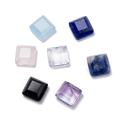 Mixed Stone Natural Mixed Gemstone Cabochons, Faceted, Square, 6x6x3mm