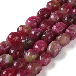 Rouge Violet Moyen Malaisie naturelles perles de jade brins, facette, ovale, teint et chauffé, support violet rouge, 10.5~13x8.5~10x7~10mm, Trou: 1.2mm, Environ 31~32 pcs/chapelet, 14.57''~15.16'' (37~38.5 cm)