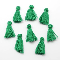 Green Cotton Thread Tassels Pendant Decorations, Green, 25~31x5mm, about 39~47pcs/bag